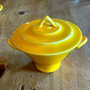 Vintage Fiesta Ware Yellow Sugar Bowl